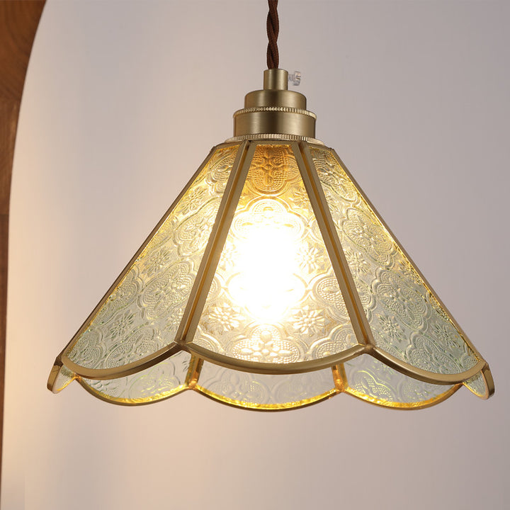 Aplique de pared de 1 luz con pantalla de vidrio martillado de flor retro contemporánea y madera para dormitorio 