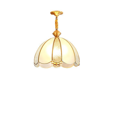 Modern Luxury Flower Shape Frosted Diamond Glass Brass 1/3-Light Pendant Light For Living Room