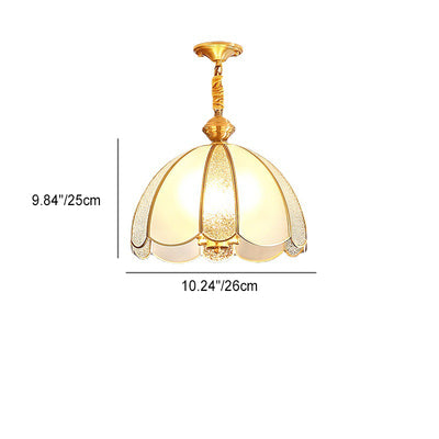 Modern Luxury Flower Shape Frosted Diamond Glass Brass 1/3-Light Pendant Light For Living Room