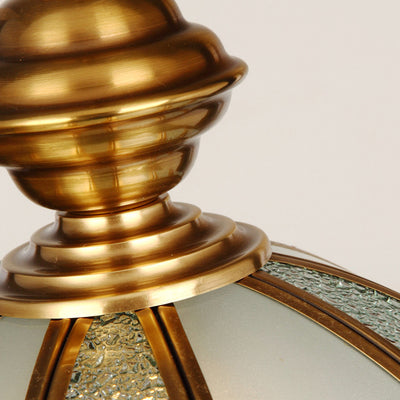 Modern Luxury Flower Shape Frosted Diamond Glass Brass 1/3-Light Pendant Light For Living Room