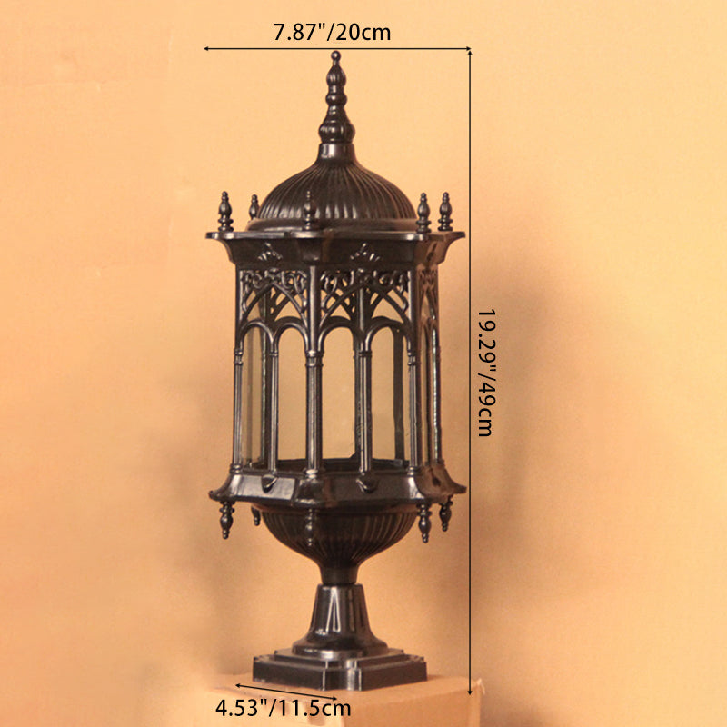 Luminaire de jardin traditionnel européen étanche à colonne en aluminium avec verre 1 lumière pour poteau 