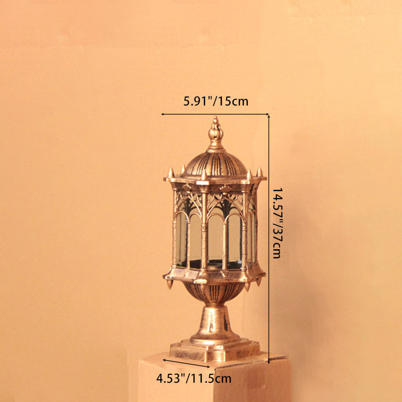 Luminaire de jardin traditionnel européen étanche à colonne en aluminium avec verre 1 lumière pour poteau 