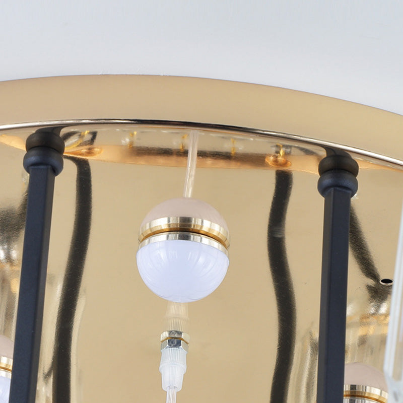 Modern Luxury Cylinder Branch Crystal Iron 6/8/10 Light Chandelier For Living Room