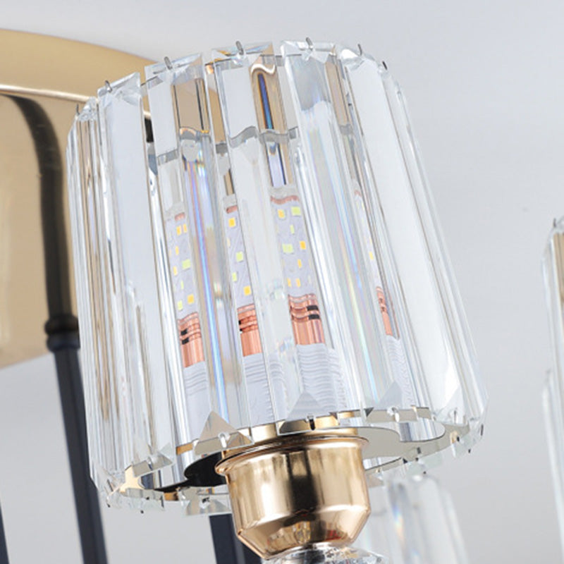 Modern Luxury Cylinder Branch Crystal Iron 6/8/10 Light Chandelier For Living Room