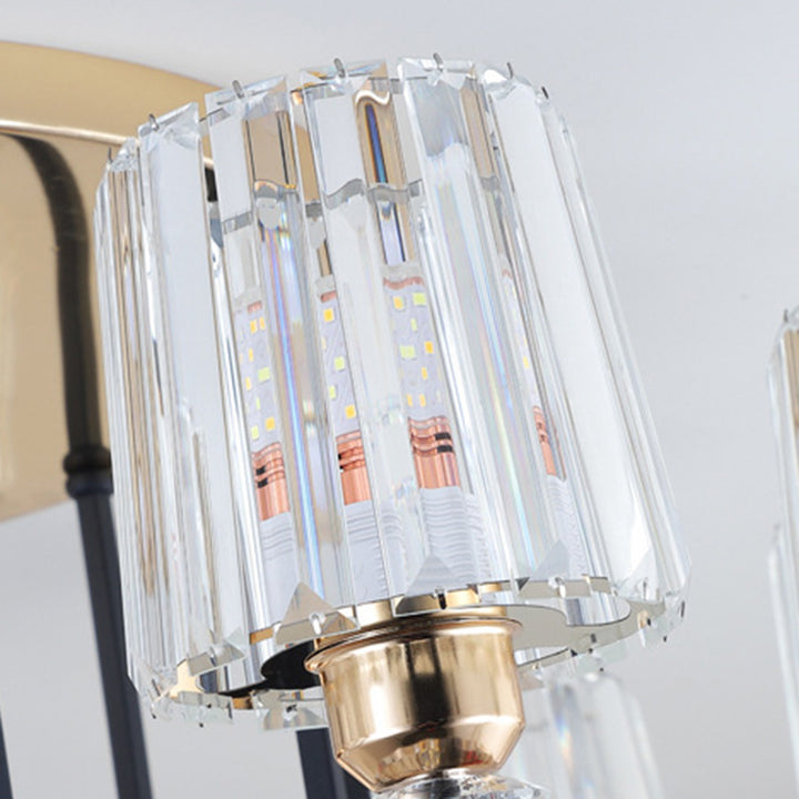 Modern Luxury Cylinder Branch Crystal Iron 6/8/10 Light Chandelier For Living Room