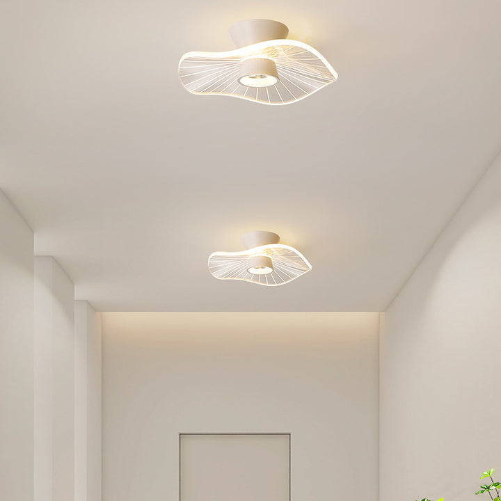 Contemporary Nordic Lotus Rose Plum Blossom Iron Acrylic LED Semi-Flush Mount Ceiling Light For Hallway