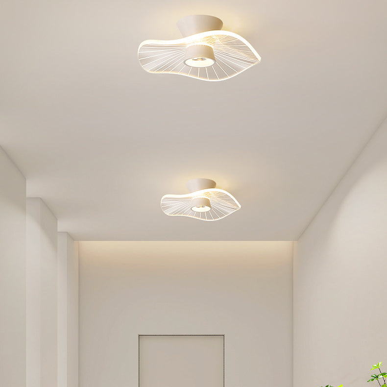 Contemporary Nordic Lotus Rose Plum Blossom Iron Acrylic LED Semi-Flush Mount Ceiling Light For Hallway