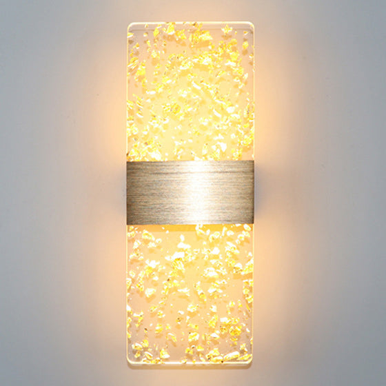 Applique murale LED en acrylique et aluminium avec rectangle minimaliste moderne et plumes ciel pour le salon 