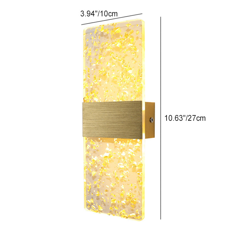 Applique murale LED en acrylique et aluminium avec rectangle minimaliste moderne et plumes ciel pour le salon 