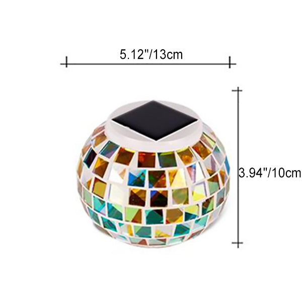 Moderne minimalistische Solar wasserdicht ABS bunte Glas Mosaik Ball LED Landschaft Beleuchtung Außenleuchte für den Außenbereich 