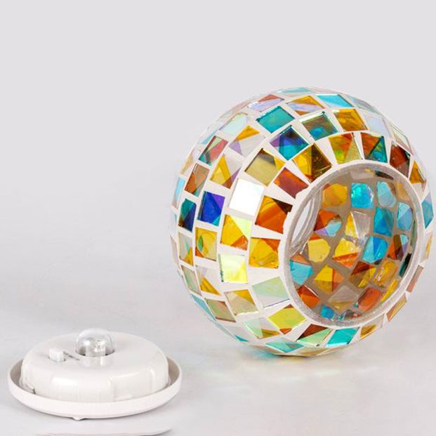 Moderne minimalistische Solar wasserdicht ABS bunte Glas Mosaik Ball LED Landschaft Beleuchtung Außenleuchte für den Außenbereich 