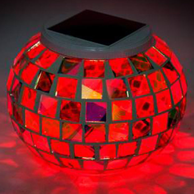 Moderne minimalistische Solar wasserdicht ABS bunte Glas Mosaik Ball LED Landschaft Beleuchtung Außenleuchte für den Außenbereich 