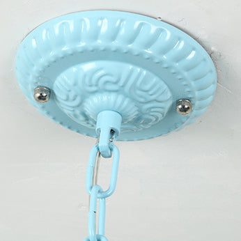 Lámpara de araña tradicional de hierro con vidrio teñido cónico Tiffany de 3/5/6/8 luces para sala de estar 