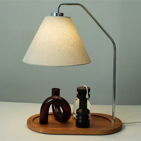 Traditionelle Vintage Regenschirm Runde Plissee Stoff Holz USB 1-Licht Tischlampe für Wohnzimmer 