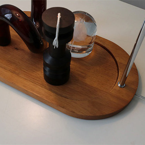 Traditionelle Vintage Regenschirm Runde Plissee Stoff Holz USB 1-Licht Tischlampe für Wohnzimmer 