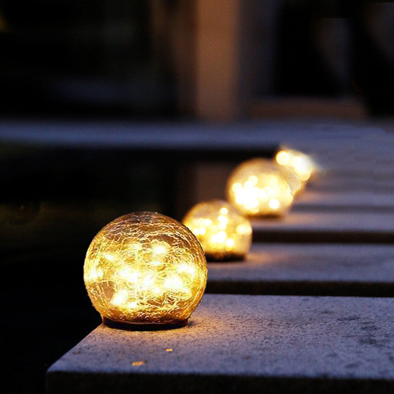 إضاءة حديثة بسيطة تعمل بالطاقة الشمسية مقاومة للماء كرة زجاجية متشققة ABS LED للإضاءة الخارجية للحديقة 
