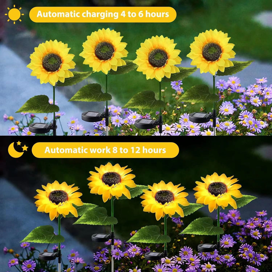 Luz de inserción de césped impermeable solar LED de flor artificial creativa contemporánea para patio exterior 