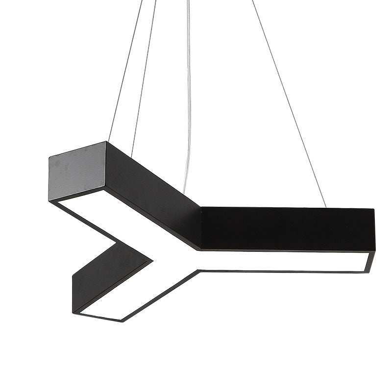 Lustre LED contemporain en forme de Y en fer et acrylique pour chevet 