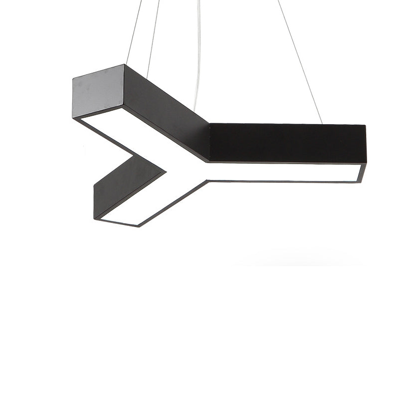 Lustre LED contemporain en forme de Y en fer et acrylique pour chevet 