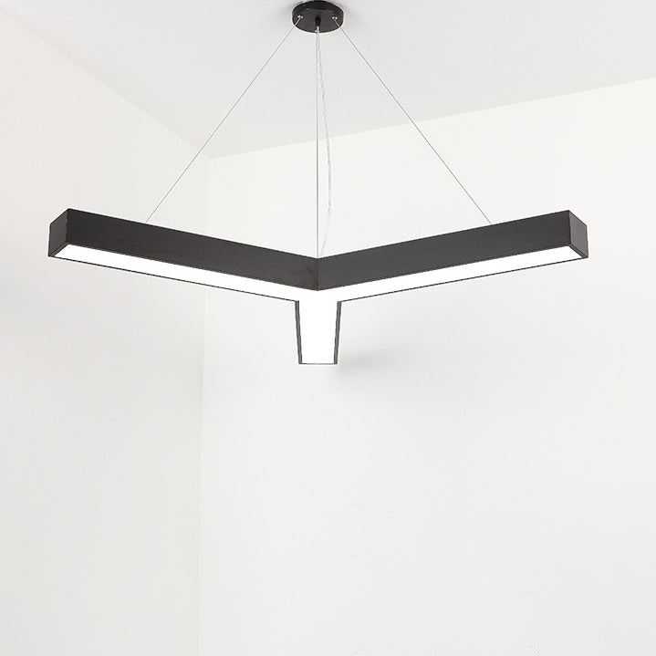 Lustre LED contemporain en forme de Y en fer et acrylique pour chevet 