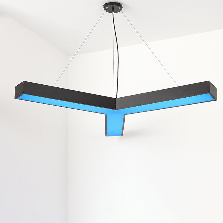 Lustre LED contemporain en forme de Y en fer et acrylique pour chevet 
