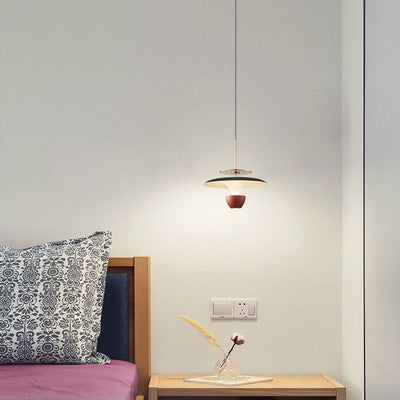 Lustre LED en acrylique et aluminium rectiligne en forme de soucoupe volante moderne et luxueuse pour chambre 