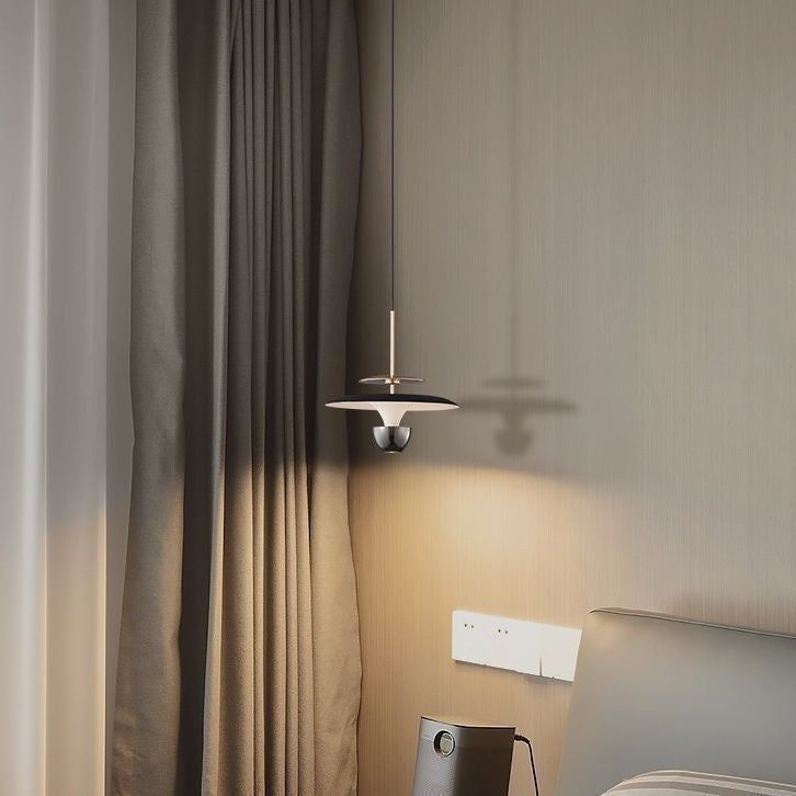 Lustre LED en acrylique et aluminium rectiligne en forme de soucoupe volante moderne et luxueuse pour chambre 