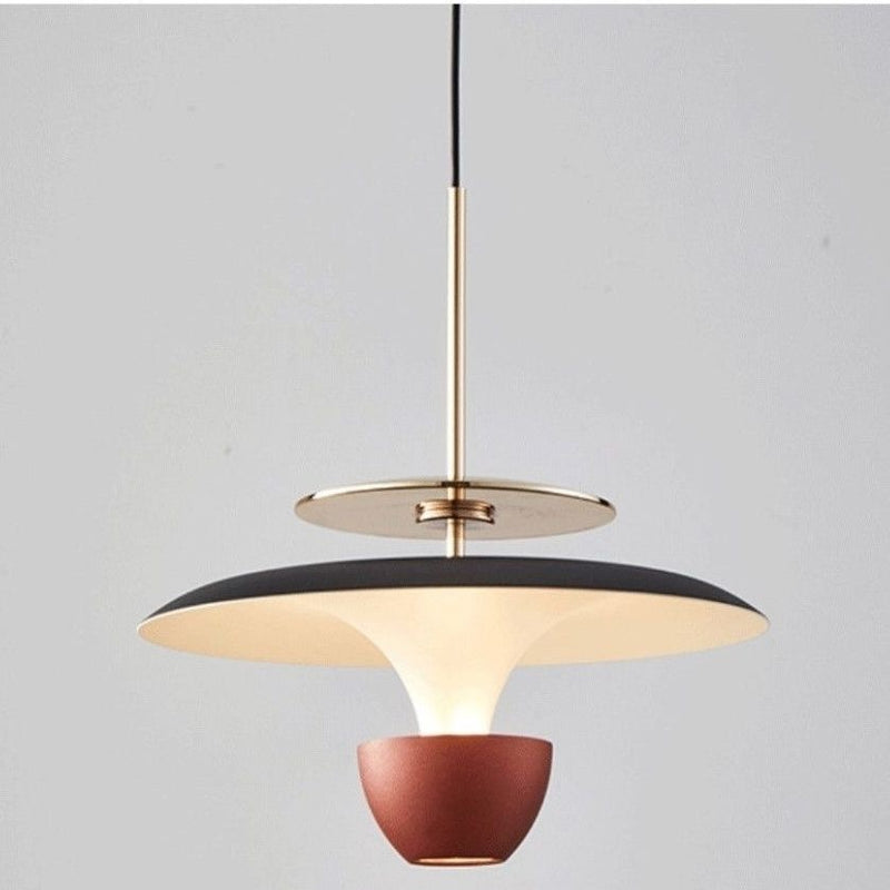Lustre LED en acrylique et aluminium rectiligne en forme de soucoupe volante moderne et luxueuse pour chambre 