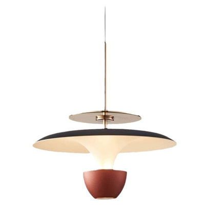 Lustre LED en acrylique et aluminium rectiligne en forme de soucoupe volante moderne et luxueuse pour chambre 
