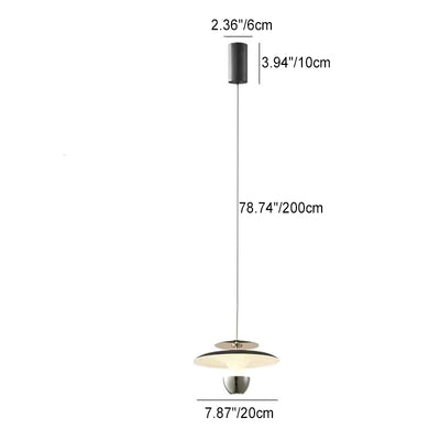 Lustre LED en acrylique et aluminium rectiligne en forme de soucoupe volante moderne et luxueuse pour chambre 