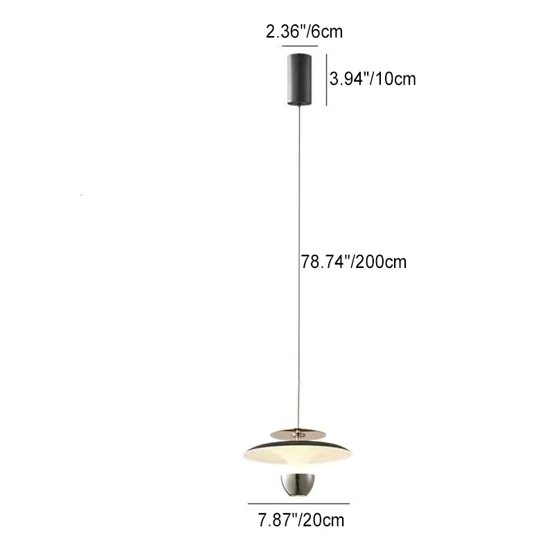 Lustre LED en acrylique et aluminium rectiligne en forme de soucoupe volante moderne et luxueuse pour chambre 