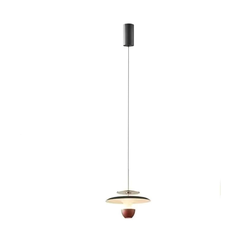 Lustre LED en acrylique et aluminium rectiligne en forme de soucoupe volante moderne et luxueuse pour chambre 