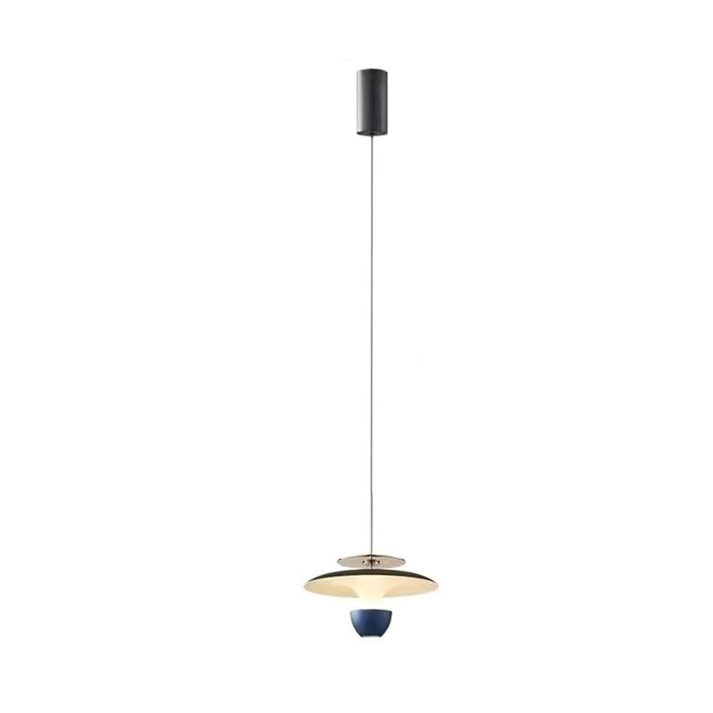Lustre LED en acrylique et aluminium rectiligne en forme de soucoupe volante moderne et luxueuse pour chambre 