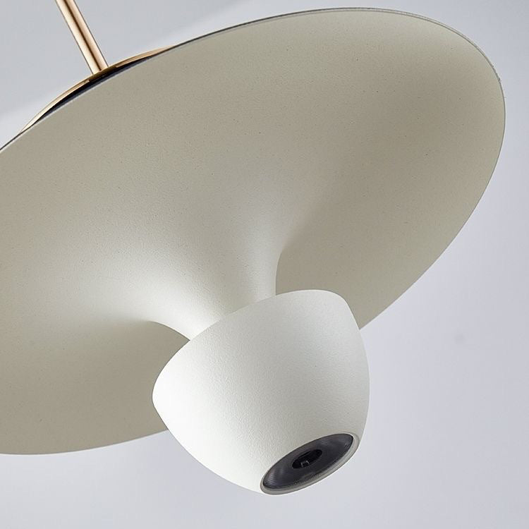 Lustre LED en acrylique et aluminium rectiligne en forme de soucoupe volante moderne et luxueuse pour chambre 