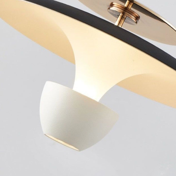 Lustre LED en acrylique et aluminium rectiligne en forme de soucoupe volante moderne et luxueuse pour chambre 