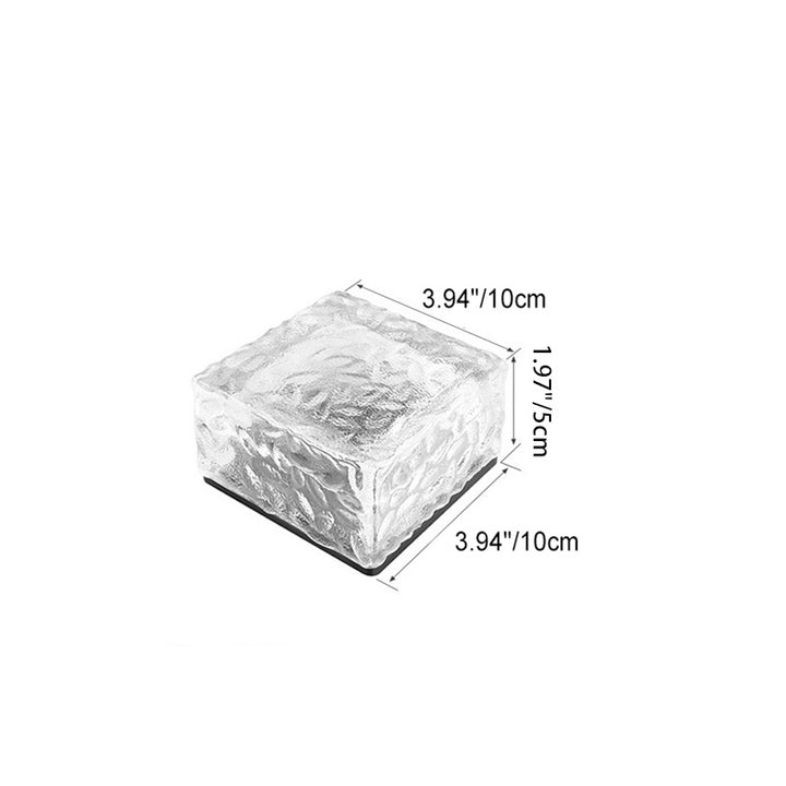 Lumière paysagère extérieure LED en forme de cube de glace en verre transparent ABS étanche solaire minimaliste moderne pour jardin 