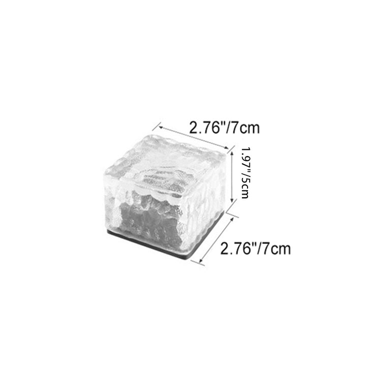 Lumière paysagère extérieure LED en forme de cube de glace en verre transparent ABS étanche solaire minimaliste moderne pour jardin 