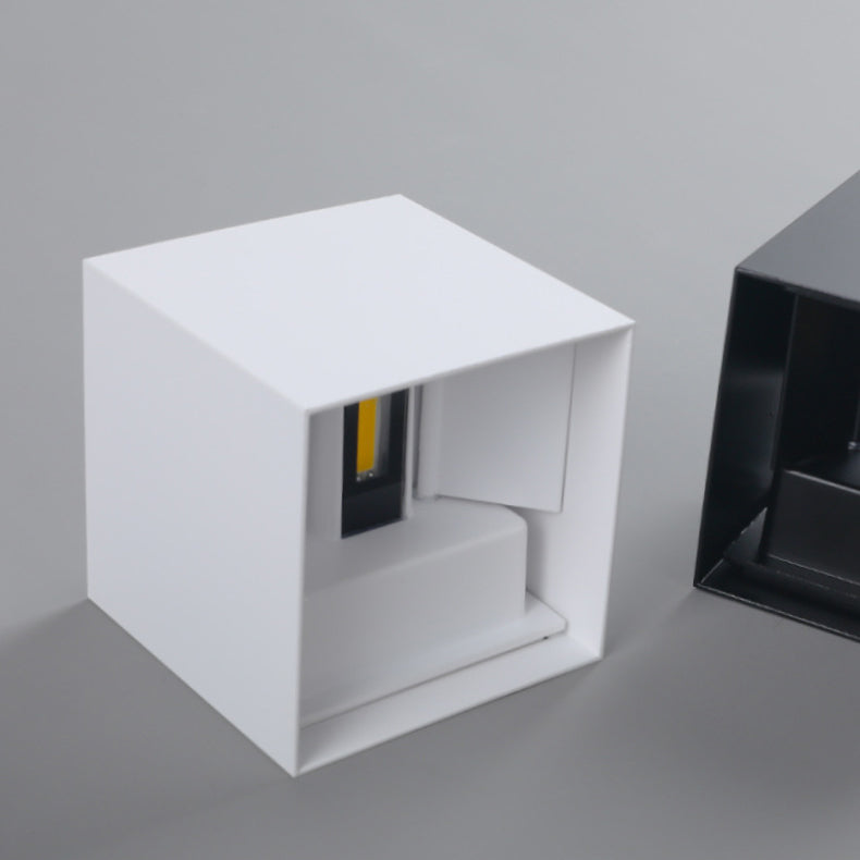 Lámpara Aplique de Pared LED de Inducción de Vidrio de Aluminio Cuadrado Impermeable Minimalista Moderna Para Dormitorio 