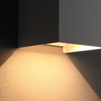 Lámpara Aplique de Pared LED de Inducción de Vidrio de Aluminio Cuadrado Impermeable Minimalista Moderna Para Dormitorio 