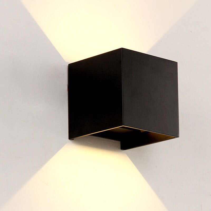 Lámpara Aplique de Pared LED de Inducción de Vidrio de Aluminio Cuadrado Impermeable Minimalista Moderna Para Dormitorio 