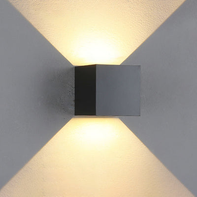 Lámpara Aplique de Pared LED de Inducción de Vidrio de Aluminio Cuadrado Impermeable Minimalista Moderna Para Dormitorio 