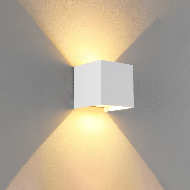 Lámpara Aplique de Pared LED de Inducción de Vidrio de Aluminio Cuadrado Impermeable Minimalista Moderna Para Dormitorio 