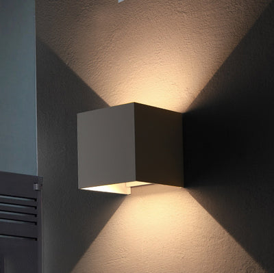 Lámpara Aplique de Pared LED de Inducción de Vidrio de Aluminio Cuadrado Impermeable Minimalista Moderna Para Dormitorio 