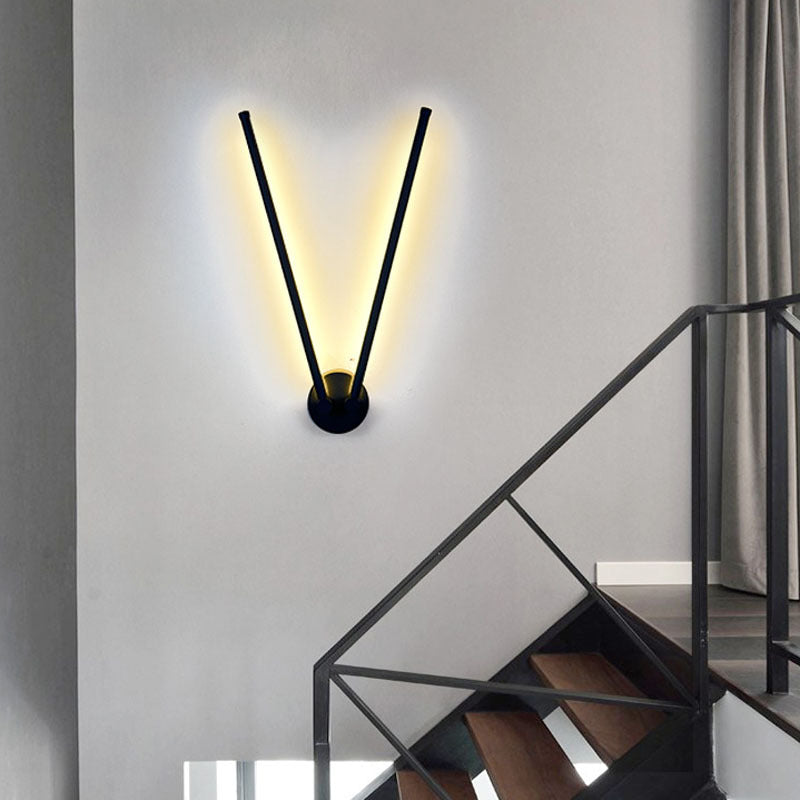 Modern Minimalist Rotatable 270° Black Long Line Aluminum LED Flush Mount Ceiling Light For Hallway