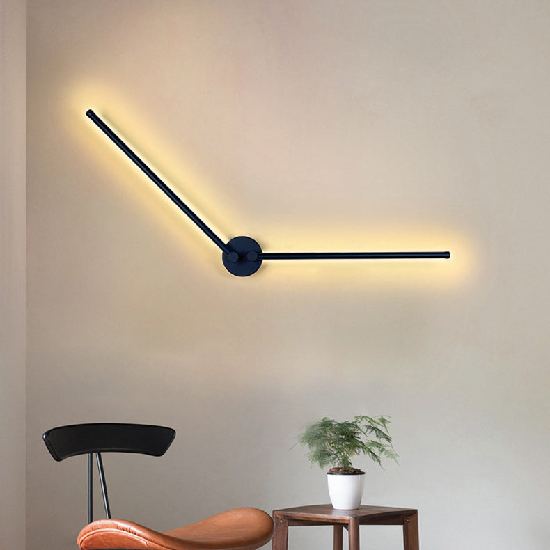 Modern Minimalist Rotatable 270° Black Long Line Aluminum LED Flush Mount Ceiling Light For Hallway