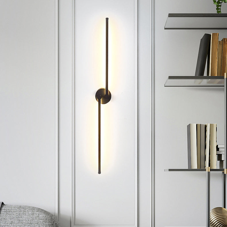 Modern Minimalist Rotatable 270° Black Long Line Aluminum LED Flush Mount Ceiling Light For Hallway