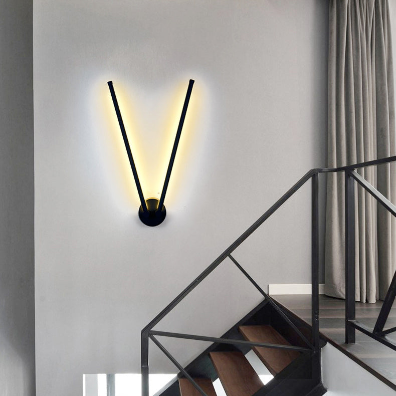 Modern Minimalist Rotatable 270° Black Long Line Aluminum LED Flush Mount Ceiling Light For Hallway