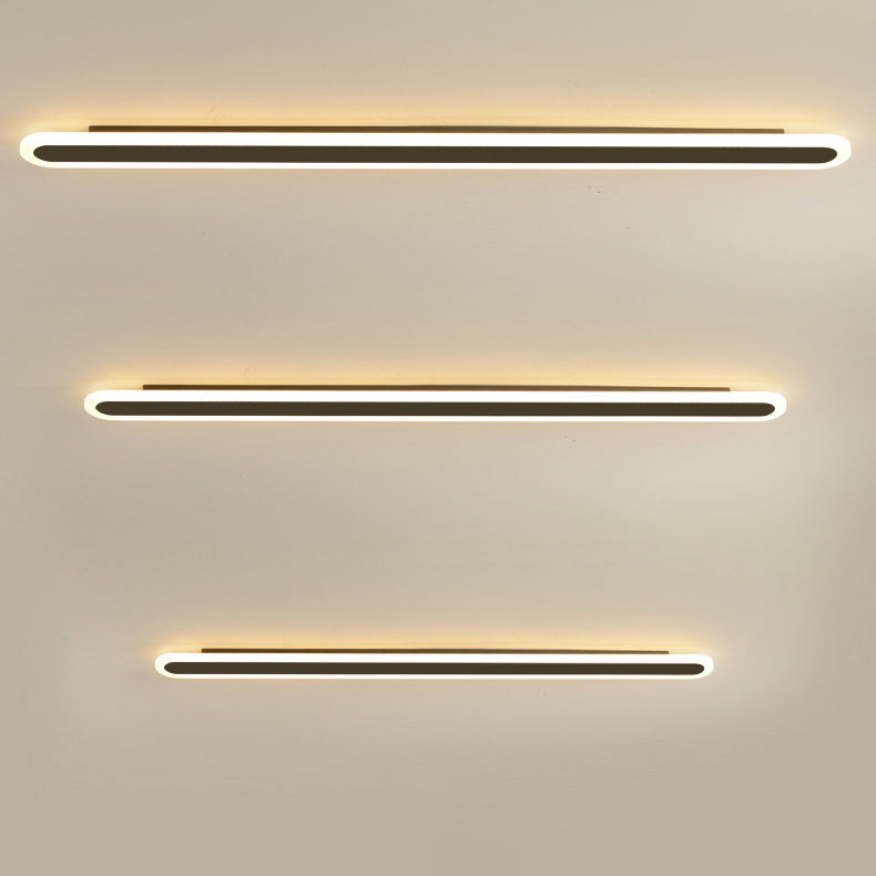 Modern Minimalist Rectangle Long Line Iron Acrylic LED Wall Sconce Lamp For Living Room