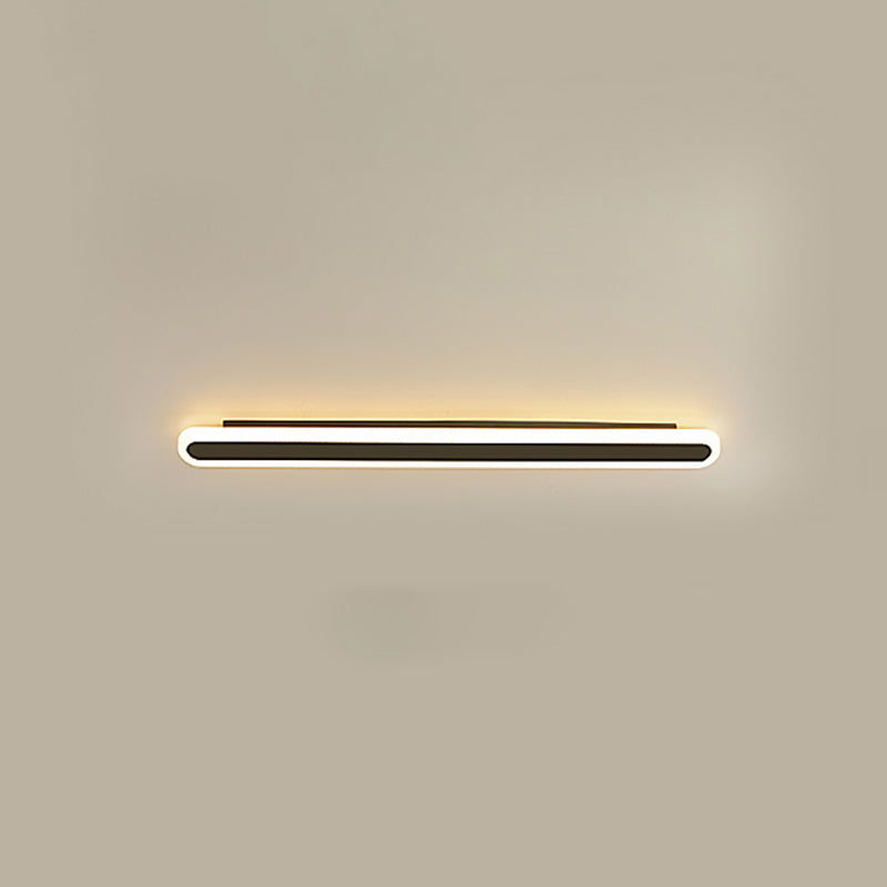 Modern Minimalist Rectangle Long Line Iron Acrylic LED Wall Sconce Lamp For Living Room