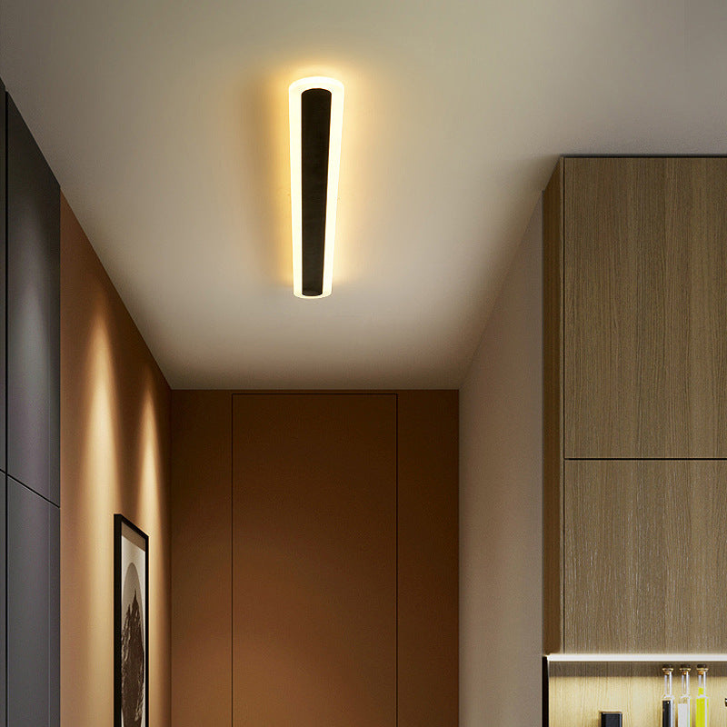 Modern Minimalist Rectangle Long Line Iron Acrylic LED Wall Sconce Lamp For Living Room